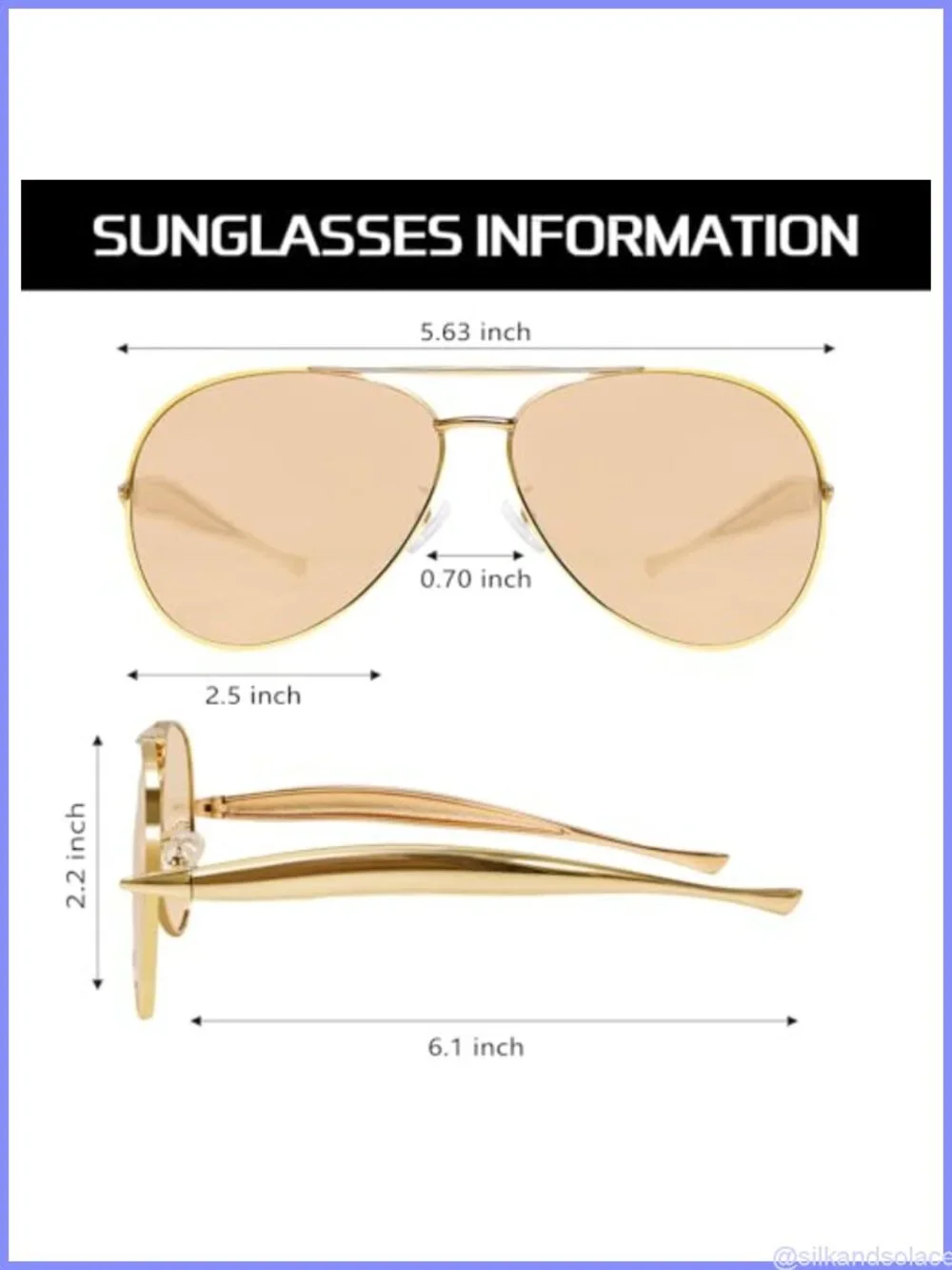 Oversized Retro Aviator Sunglasses UV400 Metal Full Frame Shield